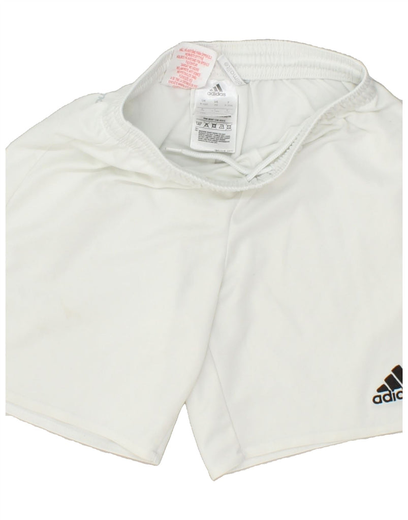 ADIDAS Boys Sport Shorts 9-10 Years Off White Polyester | Vintage Adidas | Thrift | Second-Hand Adidas | Used Clothing | Messina Hembry 