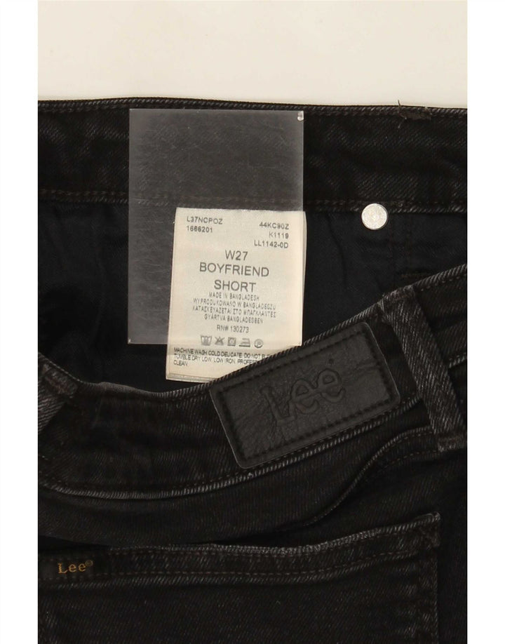 Lee Womens Boyfriend Denim Shorts W27 Small Black Cotton