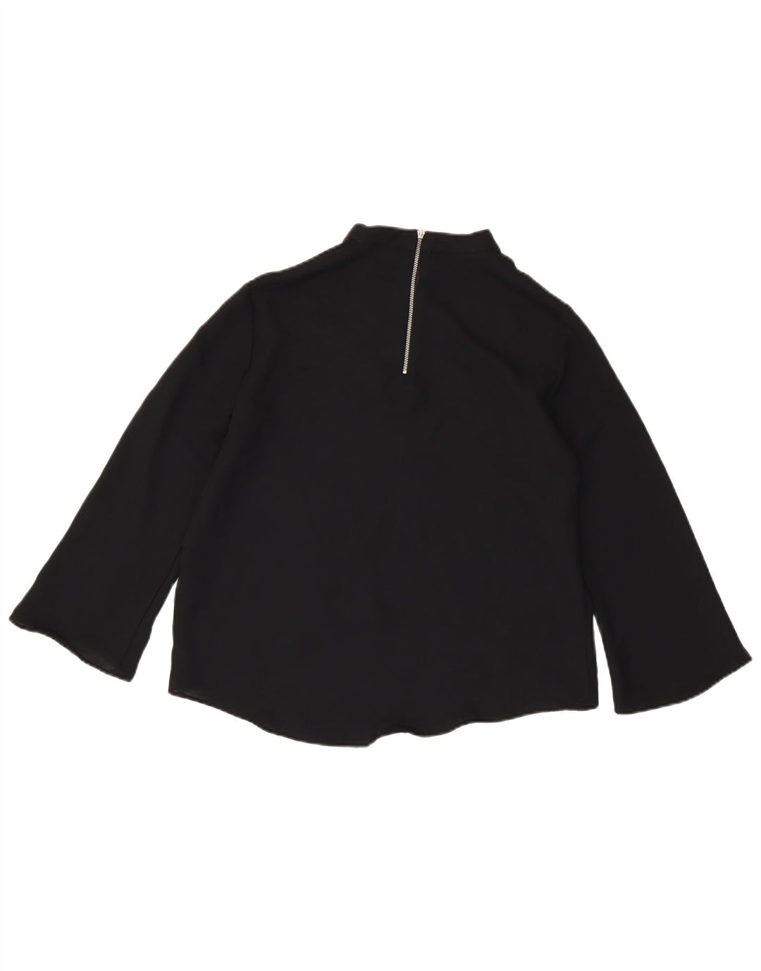 Zara Womens 3/4 Sleeve Blouse Top UK 14 Large Black