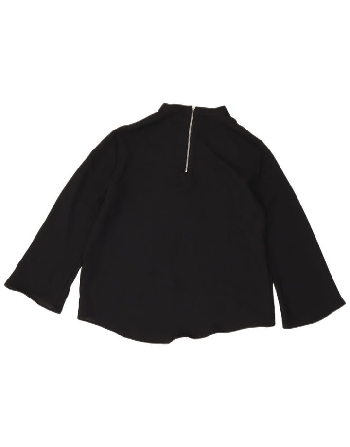 Zara Womens 3/4 Sleeve Blouse Top UK 14 Large Black