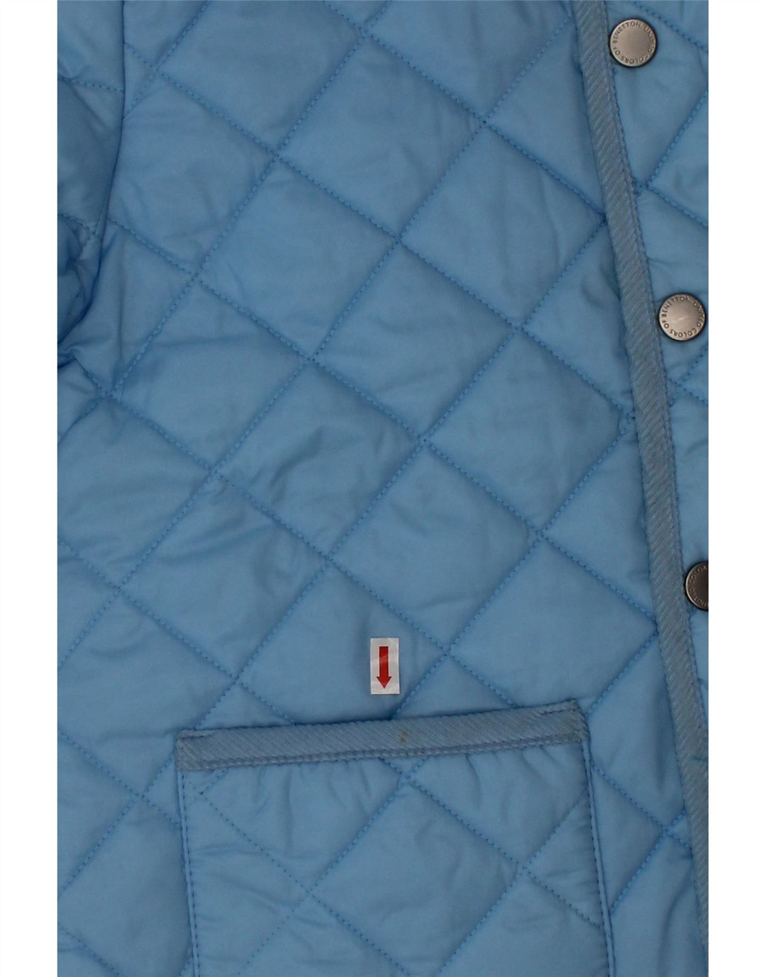 Benetton Boys Quilted Jacket 7-8 Years Medium Blue Nylon