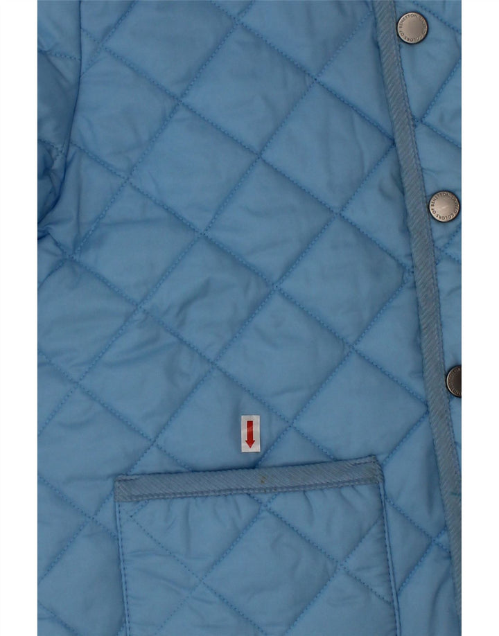 Benetton Boys Quilted Jacket 7-8 Years Medium Blue Nylon