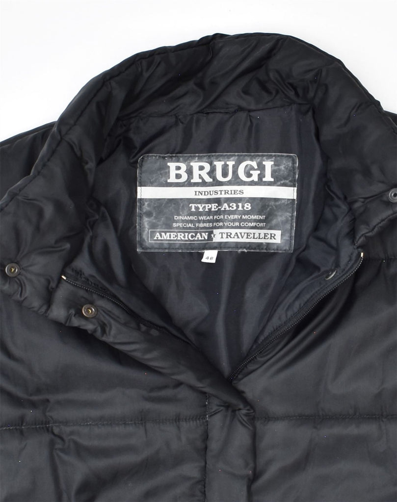 BRUGI Womens Loose Fit Padded Jacket IT 48 Medium Black | Vintage | Thrift | Second-Hand | Used Clothing | Messina Hembry 