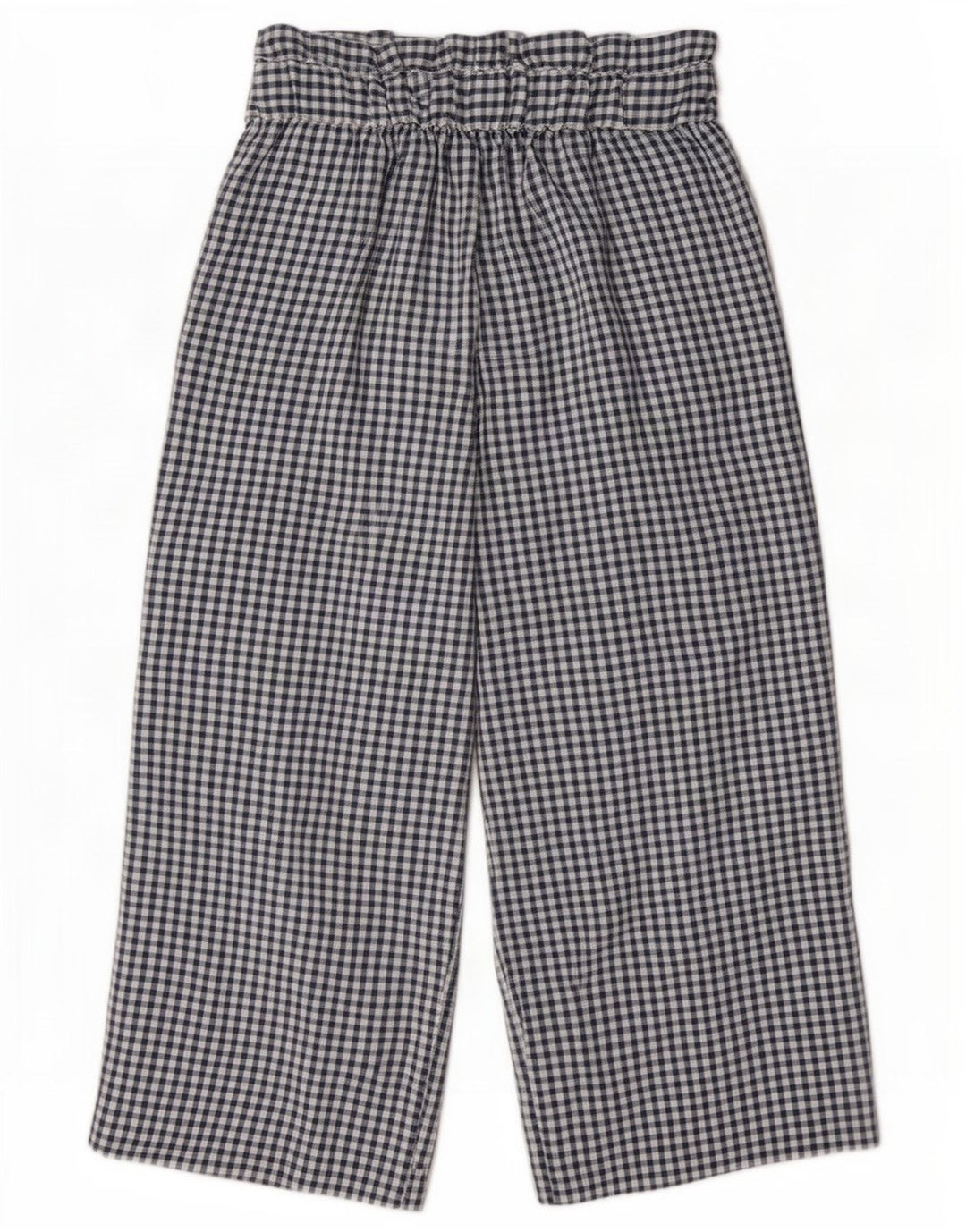 Zara Womens Cullotes Capri Trousers Medium W28 L22 Navy Blue Gingham