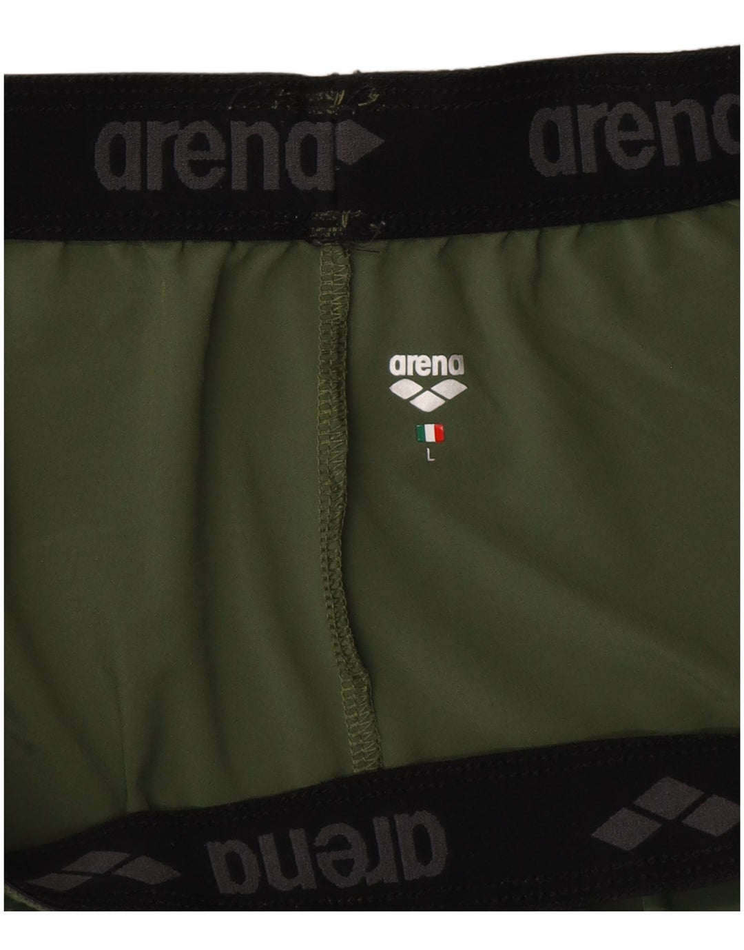 Arena Mens Sport Shorts Large Khaki Polyester