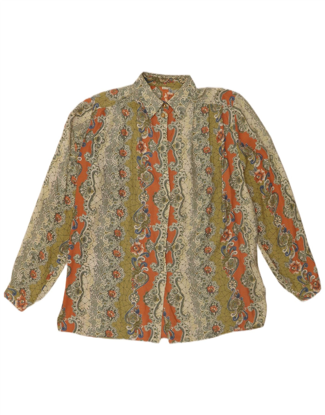 VINTAGE Womens Oversized Shirt Blouse EU 40 Medium Multicoloured Paisley