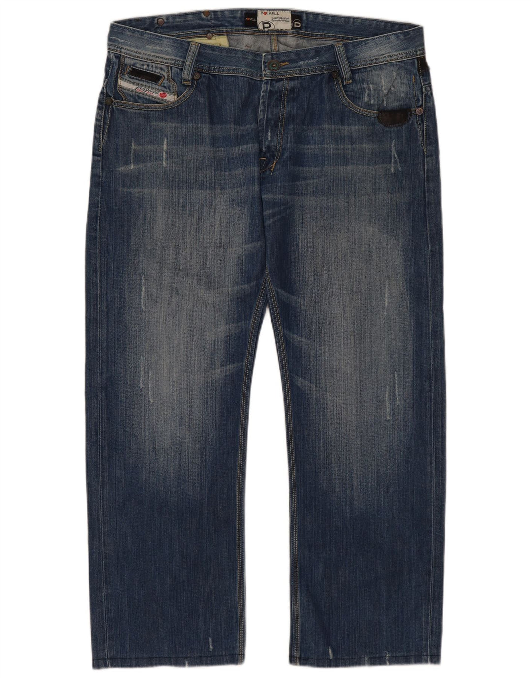 Vintage Mens Straight Jeans W40 L30 Blue Cotton