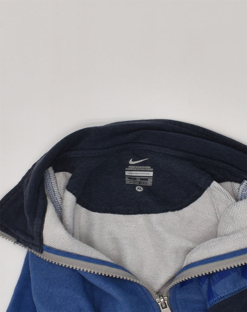 NIKE Boys Graphic Tracksuit Top Jacket 13-14 Years XL Blue Colourblock | Vintage Nike | Thrift | Second-Hand Nike | Used Clothing | Messina Hembry 