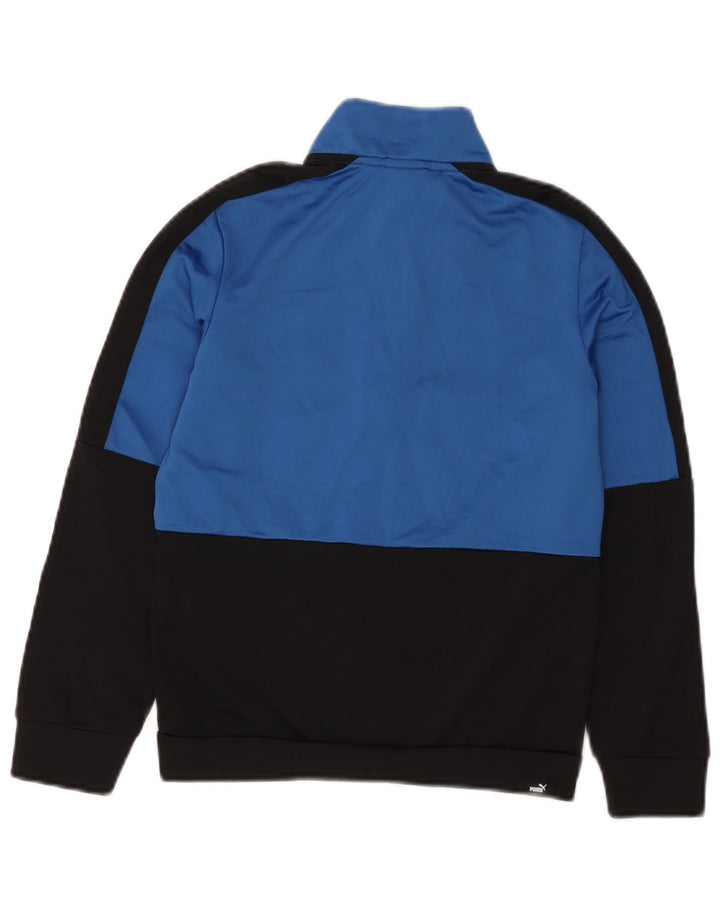 Puma Boys Graphic Tracksuit Top Jacket 9-10 Years Blue Colourblock