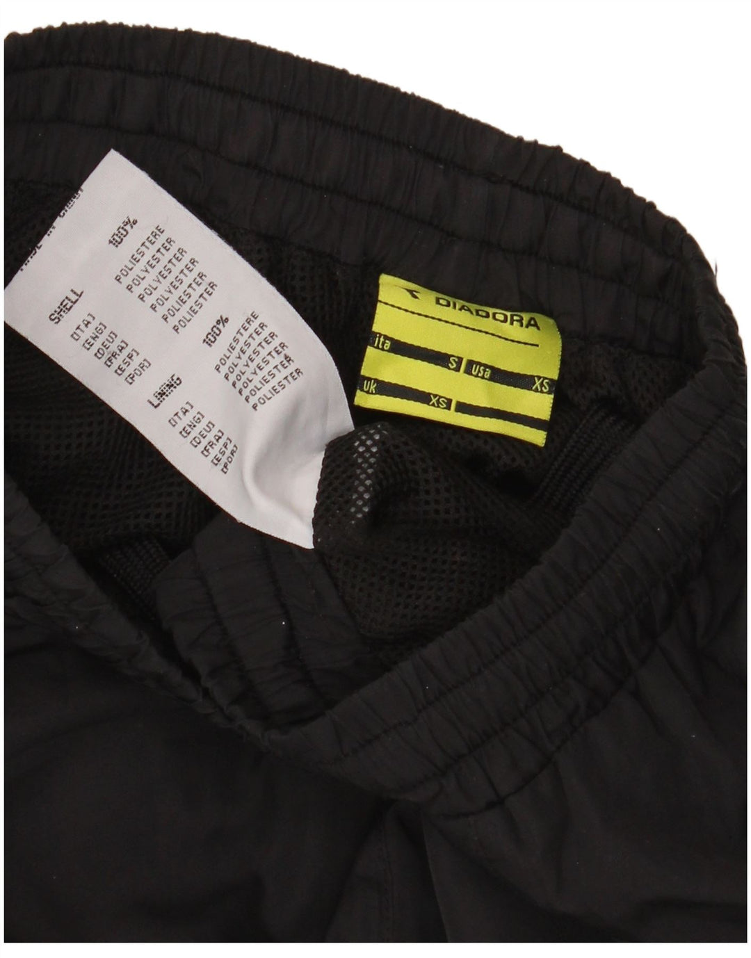 Diadora Mens Tracksuit Trousers XS Black Polyester