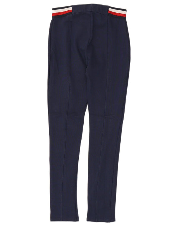Tommy Hilfiger Girls Slim Casual Trousers 9-10 Years W24 L25 Navy Blue