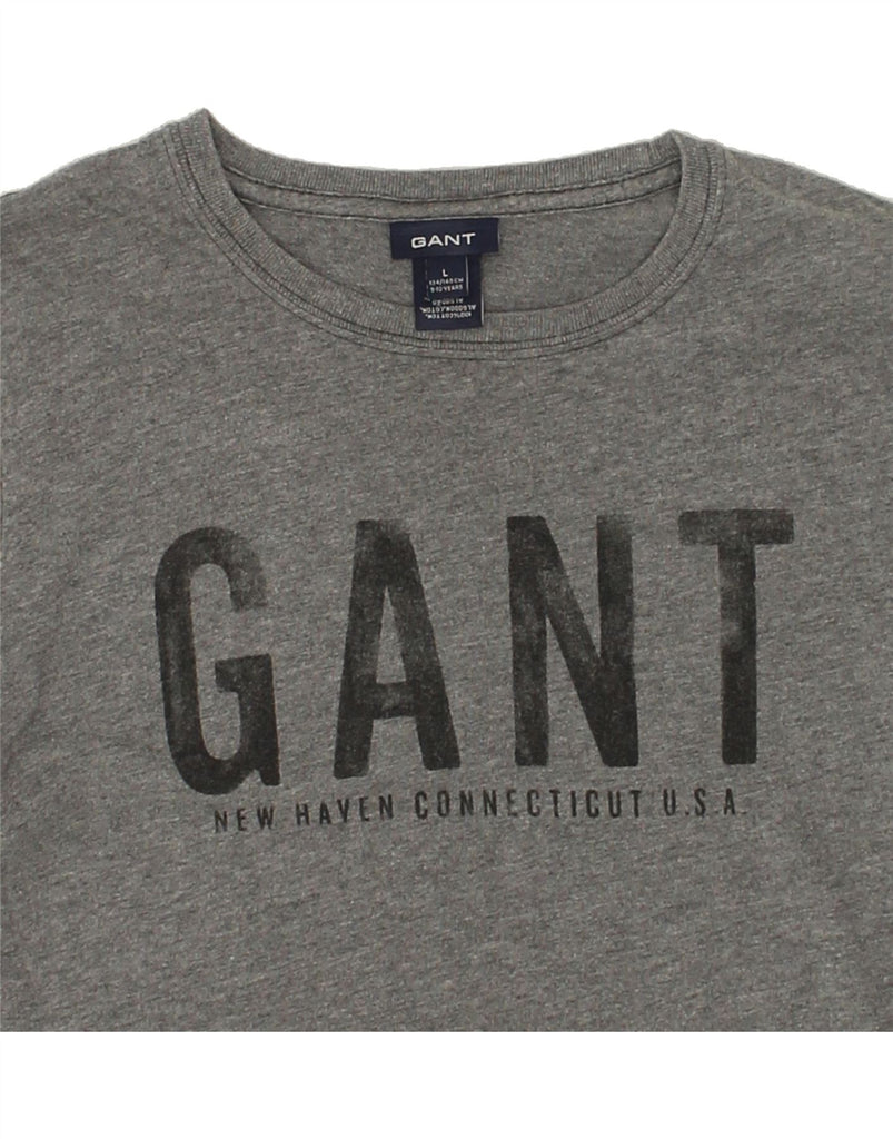 GANT Boys Graphic Top Long Sleeve 9-10 Years Large Grey Cotton | Vintage Gant | Thrift | Second-Hand Gant | Used Clothing | Messina Hembry 