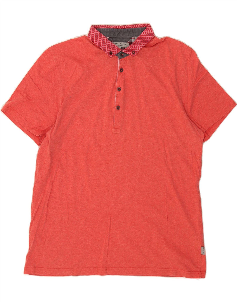 TED BAKER Mens London Polo Shirt Size 5 XL Orange Cotton Vintage Ted Baker and Second-Hand Ted Baker from Messina Hembry 