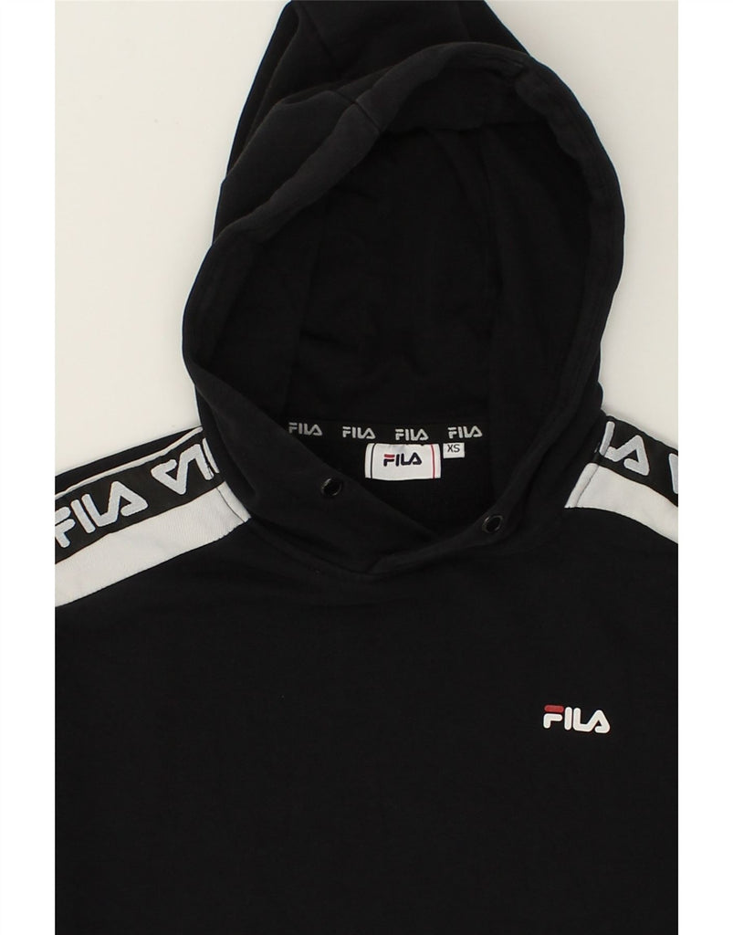 FILA Mens Hoodie Jumper XS Black Cotton | Vintage Fila | Thrift | Second-Hand Fila | Used Clothing | Messina Hembry 