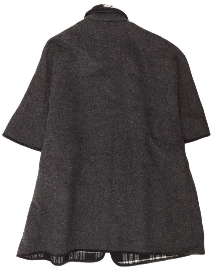 Vintage Mens Poncho Coat One Size Grey Wool