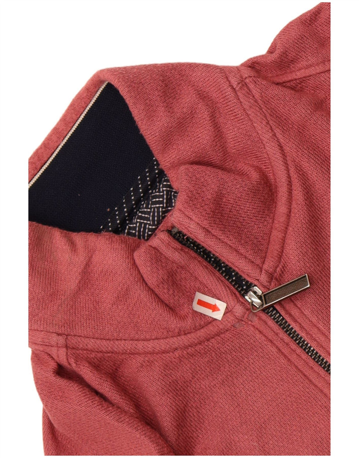 Ted Baker Mens Zip Neck Sweatshirt Jumper Size 4 Large Pink Viscose