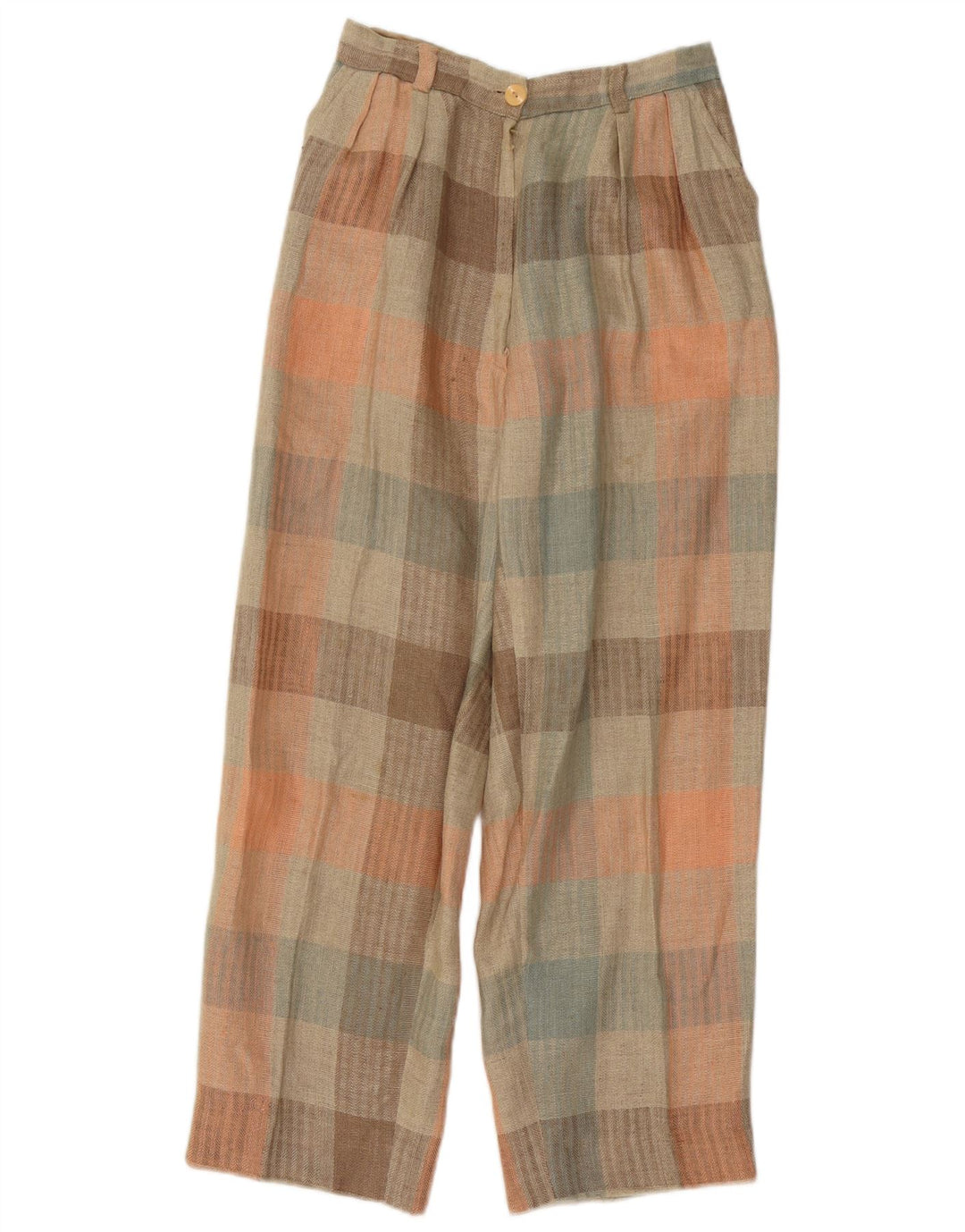 Vintage Womens Pegged Chino Trousers W26 L26 Multicoloured Gingham