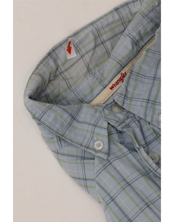 Wrangler Mens Short Sleeve Shirt 2XL Blue Check Cotton