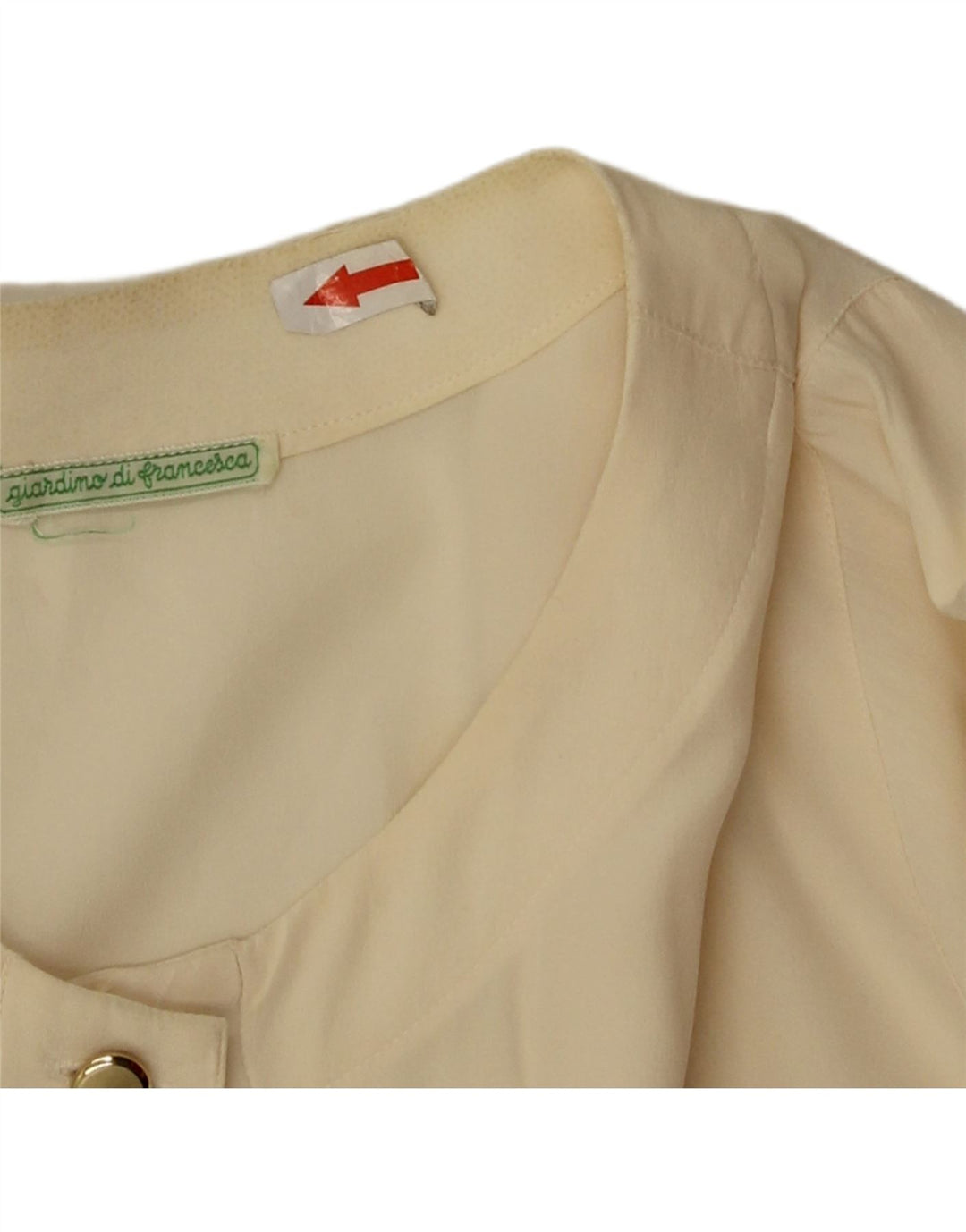 Vintage Womens Shirt Blouse UK 14 Medium Off White Silk