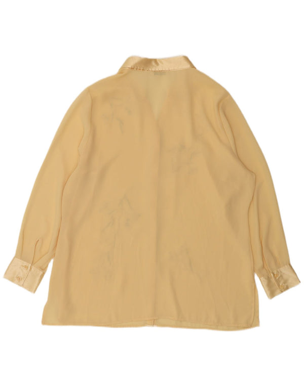 Marks & Spencer Womens St. Michael Shirt Blouse UK 18 XL Yellow Floral