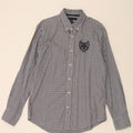 TOMMY HILFIGER Mens Shirt Size 15 1/2 16 Medium Navy Blue Gingham Vintage Tommy Hilfiger and Second-Hand Tommy Hilfiger from Messina Hembry 