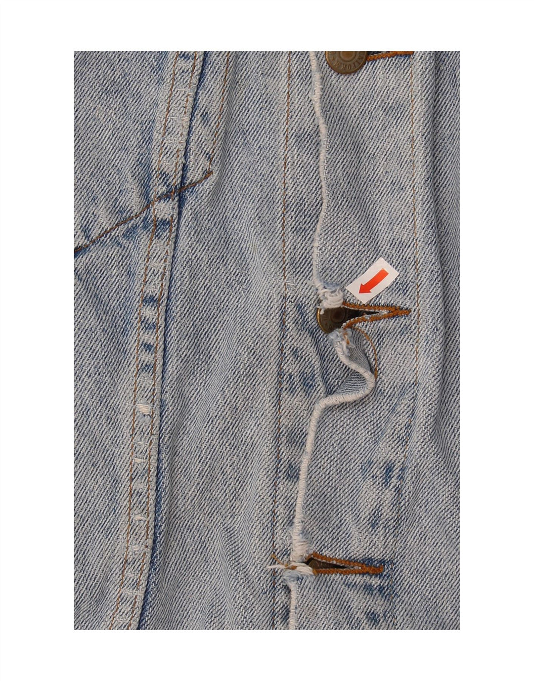 UNIFORM Mens Graphic Denim Jacket UK 38 Medium Blue