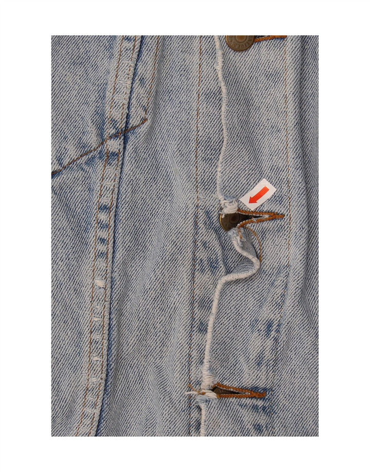 UNIFORM Mens Graphic Denim Jacket UK 38 Medium Blue