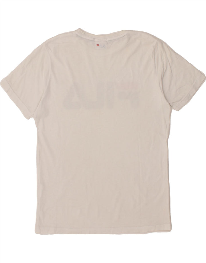 FILA Boys Graphic T-Shirt Top 13-14 Years White Cotton Vintage Fila and Second-Hand Fila from Messina Hembry 