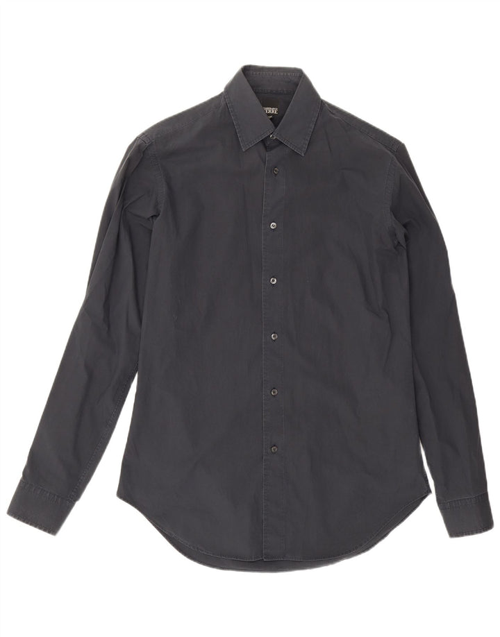 Gianfranco Ferre Mens Shirt Size 39 Medium Navy Blue