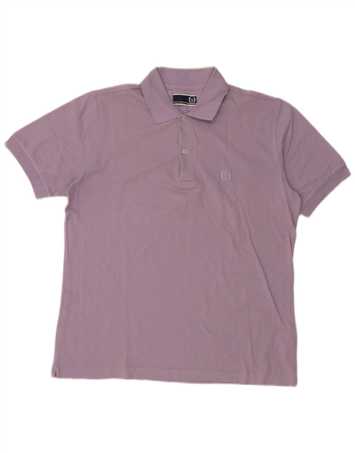 Sergio Tacchini Mens Polo Shirt IT 48 Medium Purple Cotton