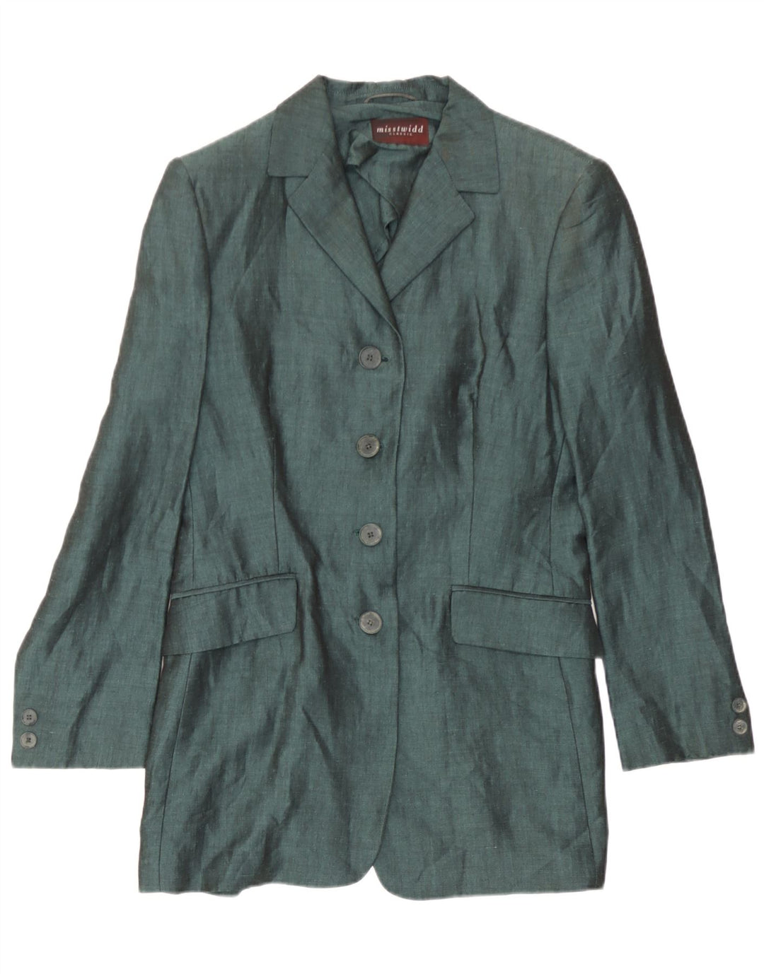 Misstwidd Womens Blazer Jacket IT 44 Medium Green Linen