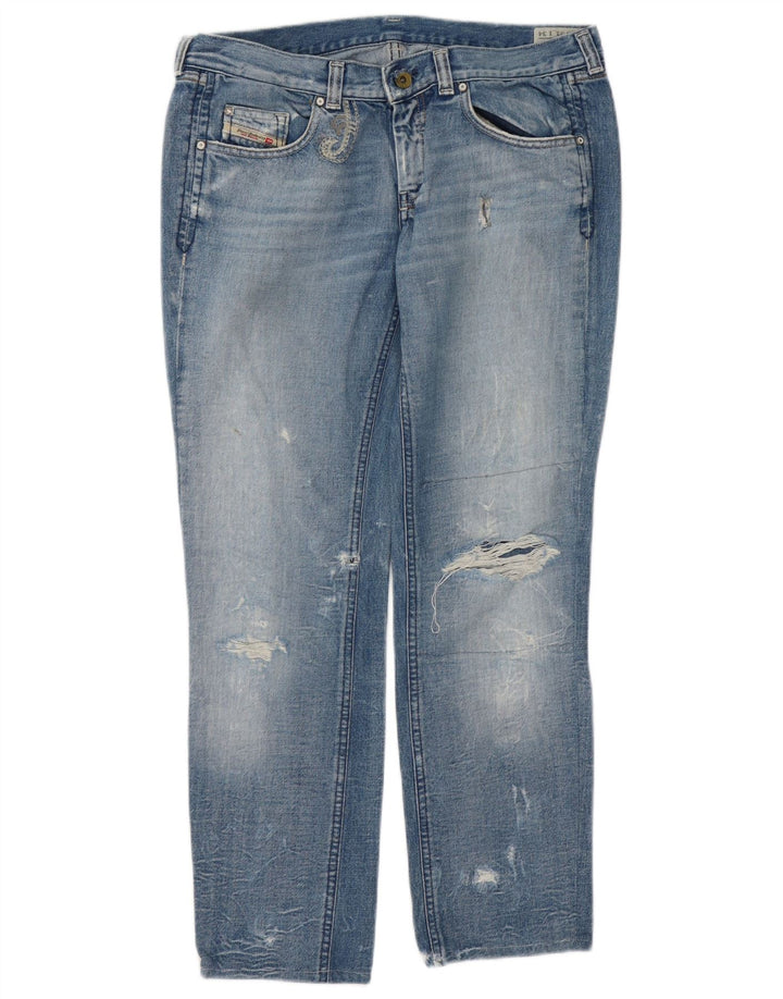 Diesel Womens Doozy Distressed Straight Jeans W31 L28 Blue Cotton