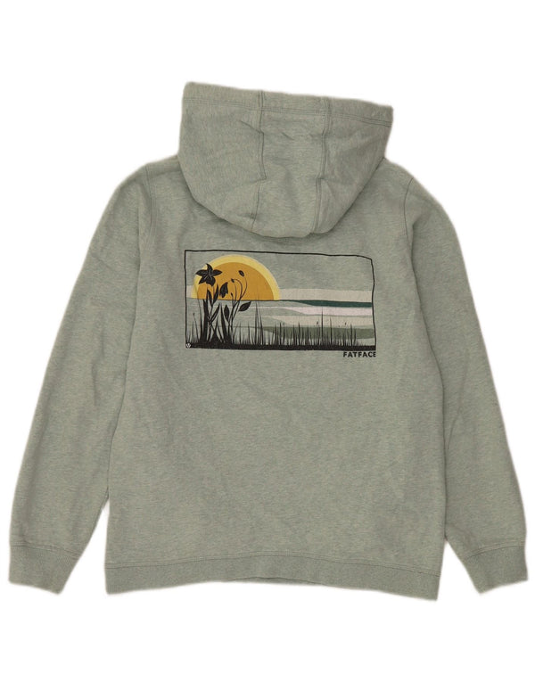 Fat Face Womens Graphic Oversized Hoodie Jumper UK 10 Small Green Floral