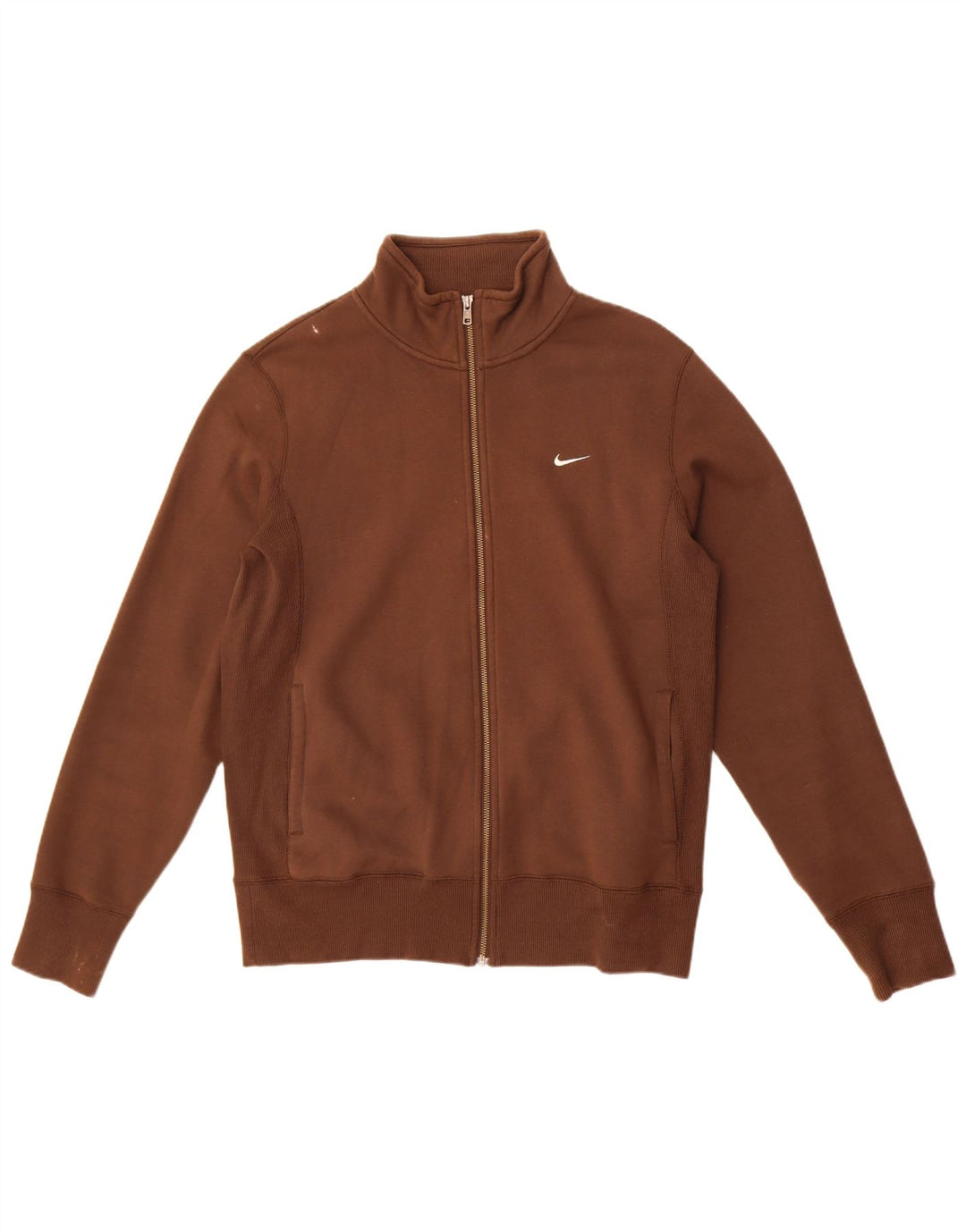 Nike Mens Tracksuit Top Jacket UK 38/40 Medium Brown Cotton