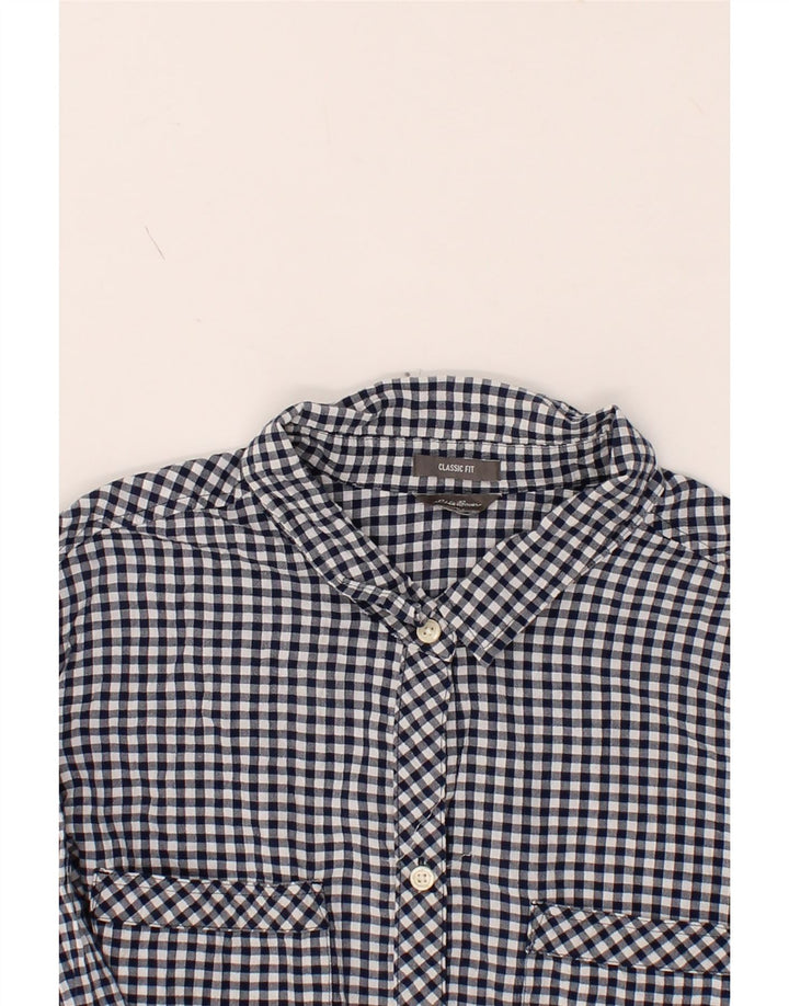 EDDIE BAUER Womens Shirt UK 18 XL Navy Blue Gingham Cotton Vintage Eddie Bauer and Second-Hand Eddie Bauer from Messina Hembry 