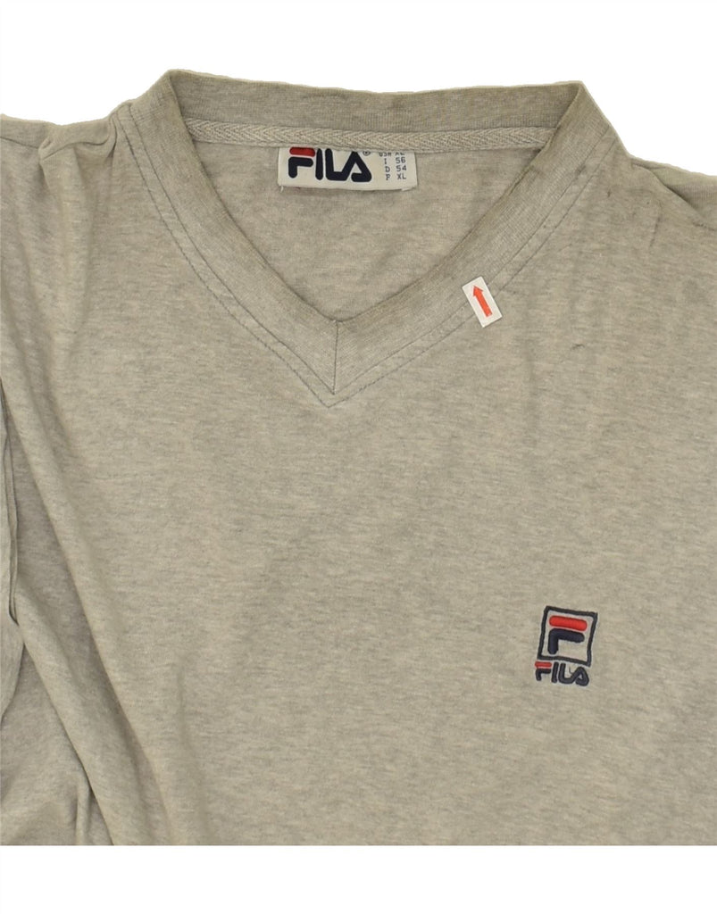 FILA Mens T-Shirt Top XL Grey Cotton | Vintage Fila | Thrift | Second-Hand Fila | Used Clothing | Messina Hembry 