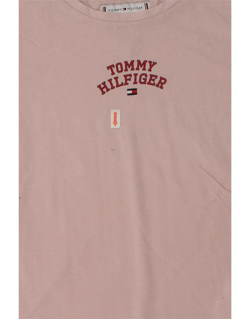 TOMMY HILFIGER Girls Graphic T-Shirt Top 7-8 Years Pink Cotton | Vintage Tommy Hilfiger | Thrift | Second-Hand Tommy Hilfiger | Used Clothing | Messina Hembry 