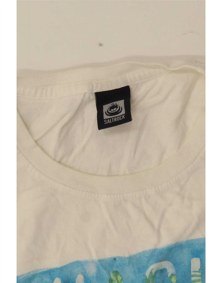 Saltrock Mens Graphic T-Shirt Top Medium White Cotton