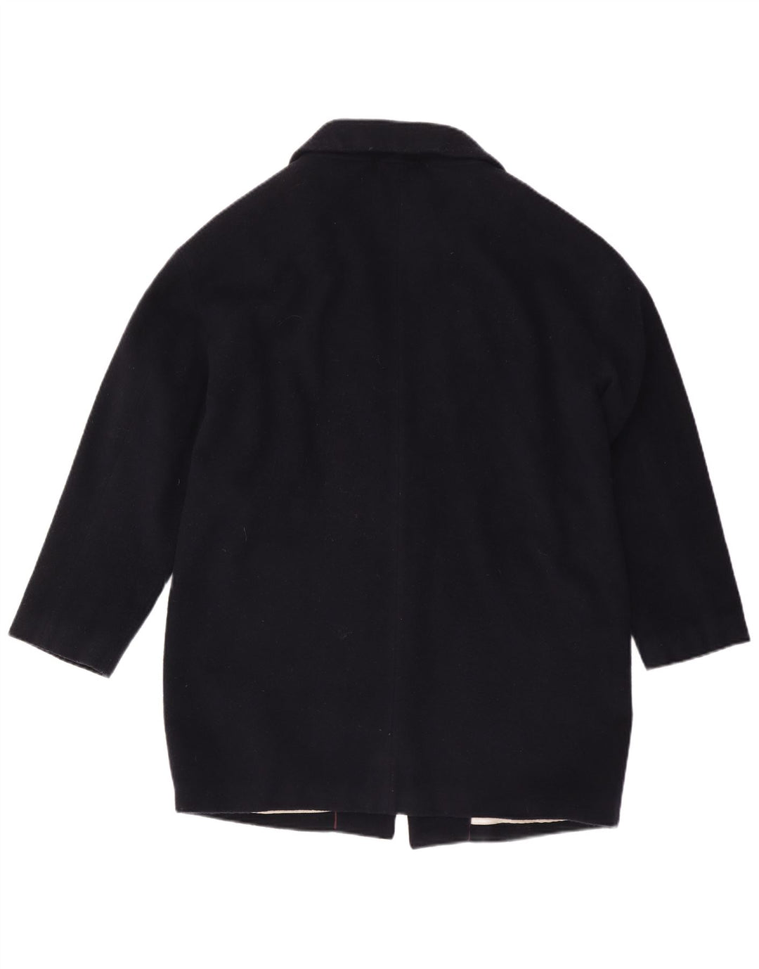 CREW CLOTHING Womens Overcoat UK 14 Large  Navy Blue Wool