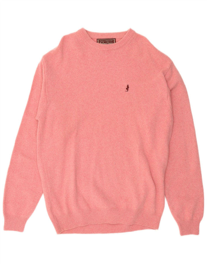 MARLBORO CLASSICS Mens Crew Neck Jumper Sweater XL Pink Wool