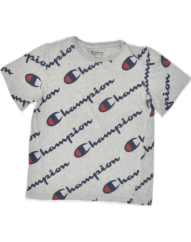 CHAMPION Womens Graphic T-Shirt Top UK 18 XL Grey Cotton | Vintage Champion | Thrift | Second-Hand Champion | Used Clothing | Messina Hembry 