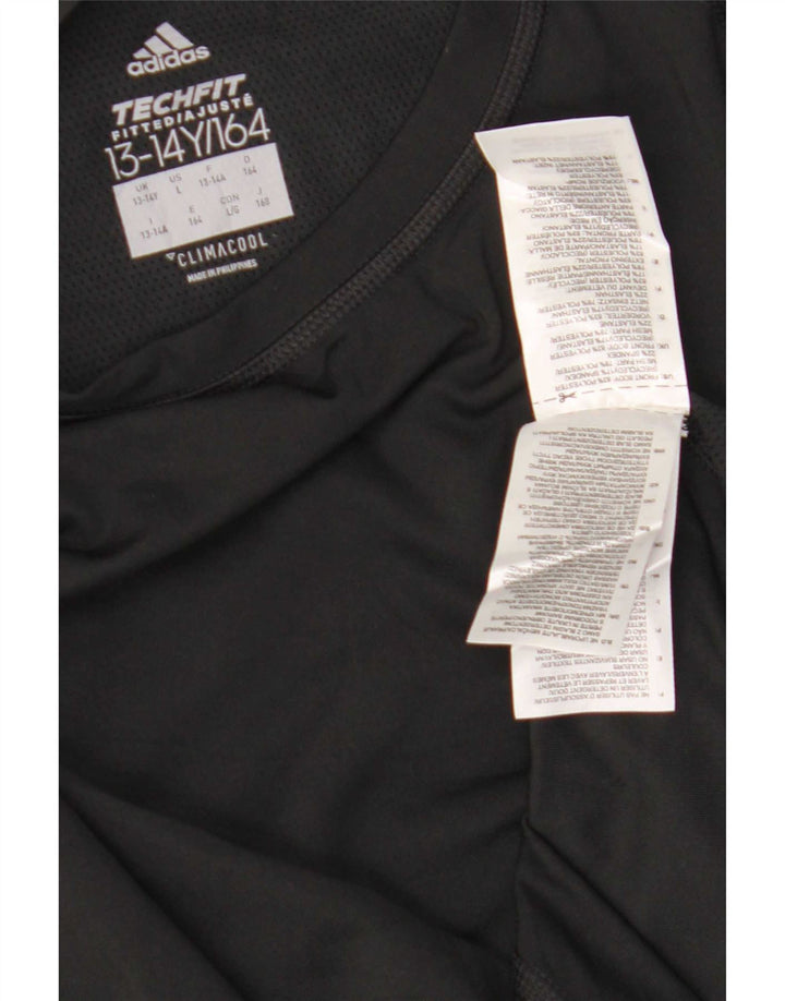 Adidas Boys Climacool Top Long Sleeve 13-14 Years Black Polyester