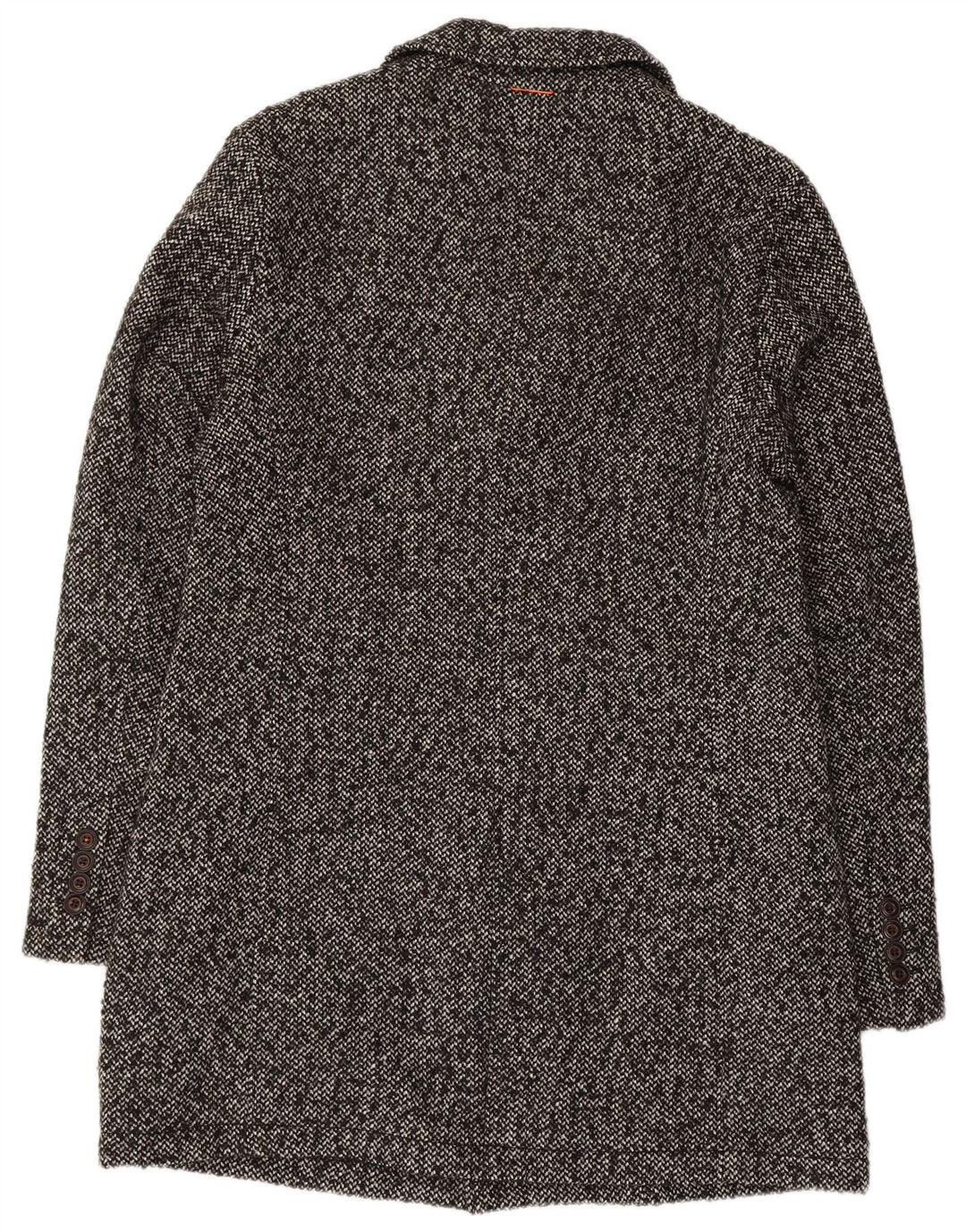 Hugo Boss Mens Overcoat EU 52 XL Grey Flecked Acrylic