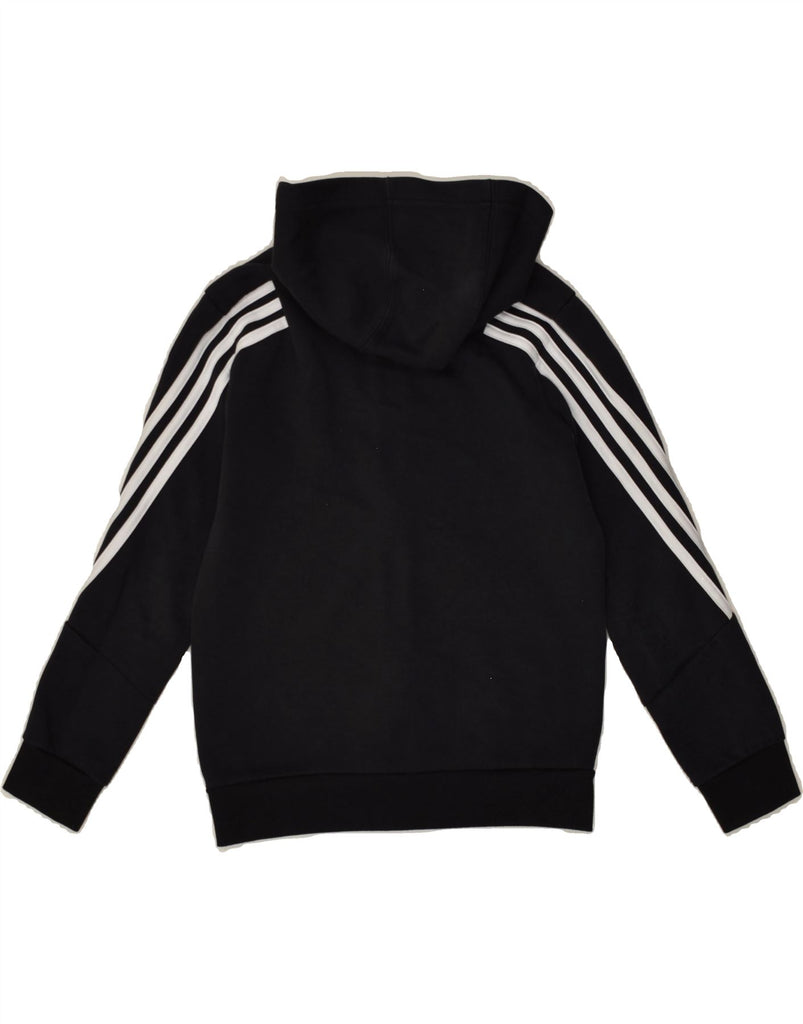 ADIDAS Boys Zip Hoodie Sweater 9-10 Years Black Cotton | Vintage Adidas | Thrift | Second-Hand Adidas | Used Clothing | Messina Hembry 