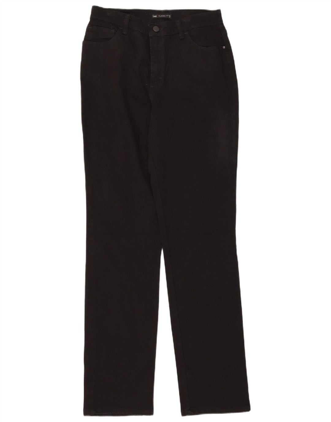 LEE Womens Classic Fit Straight Jeans US 8 Medium W28 L34 Black Cotton