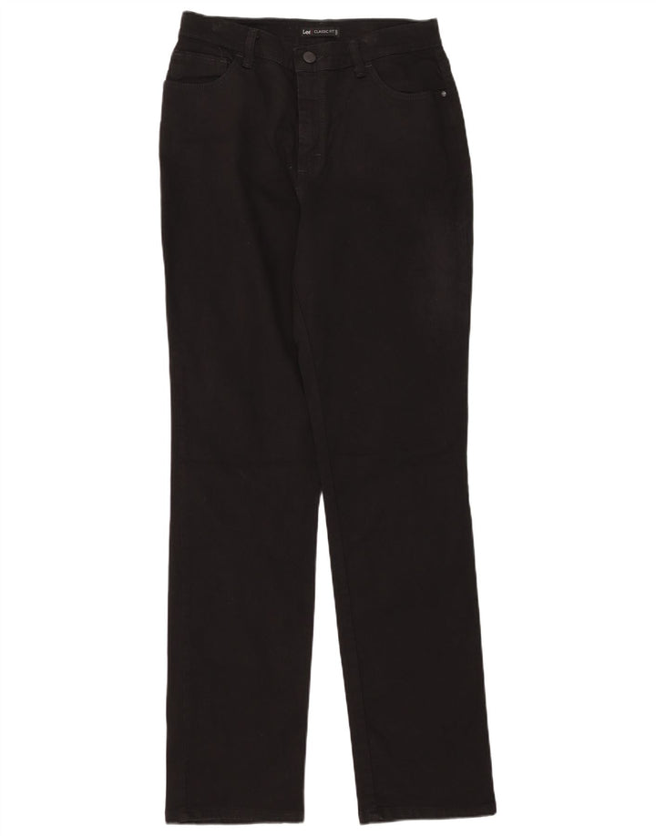 LEE Womens Classic Fit Straight Jeans US 8 Medium W28 L34 Black Cotton
