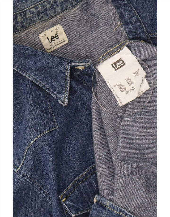 Lee Mens Denim Shirt Medium Blue Cotton