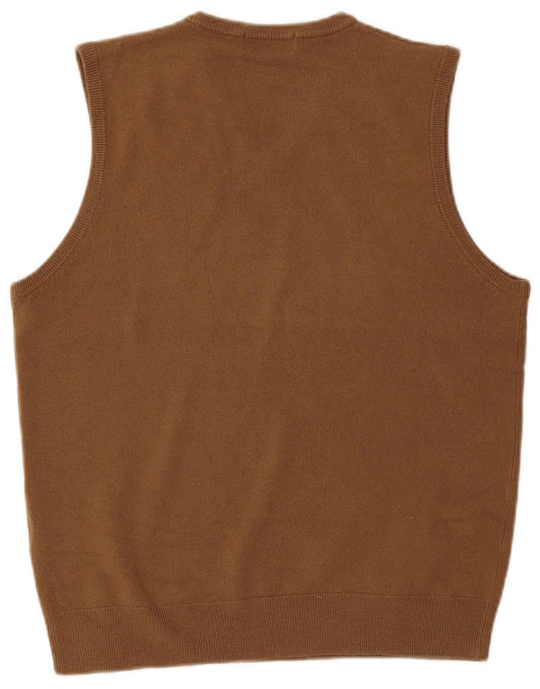Marks & Spencer Mens Blue Harbour Vest Tank Top Medium Beige Acrylic