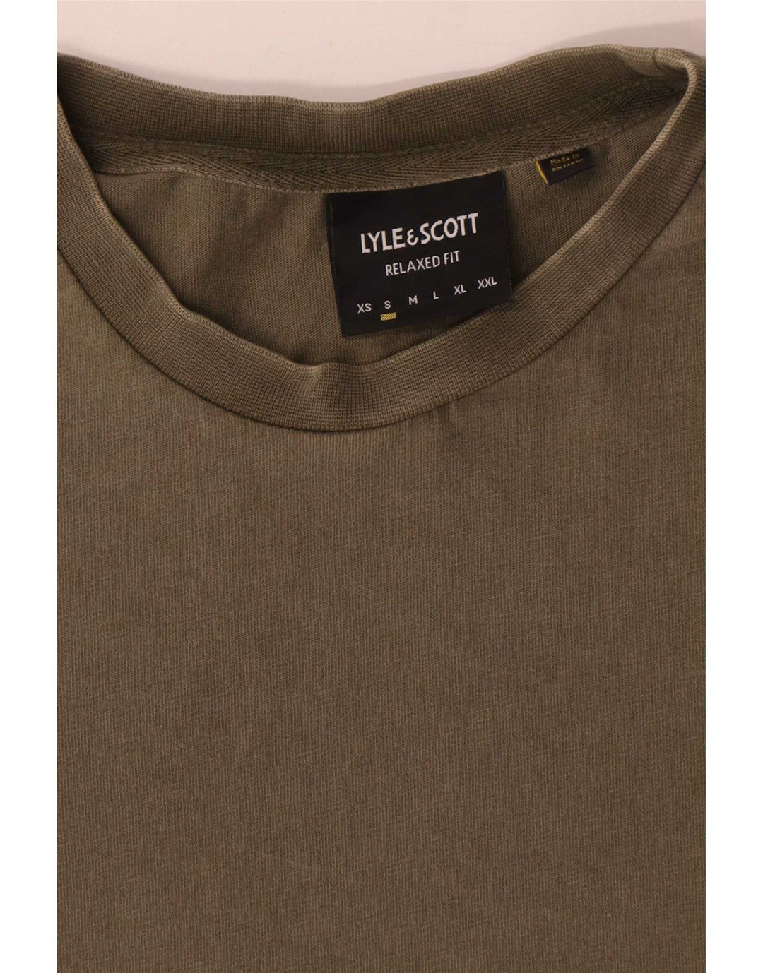 Lyle & Scott Mens Relaxed Fit T-Shirt Top Small Khaki Cotton