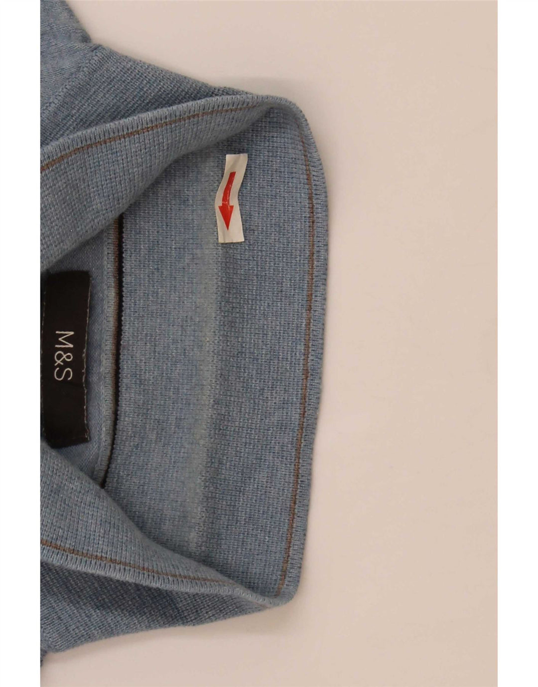 Marks & Spencer Mens Polo Neck Jumper Sweater Medium Blue Cotton